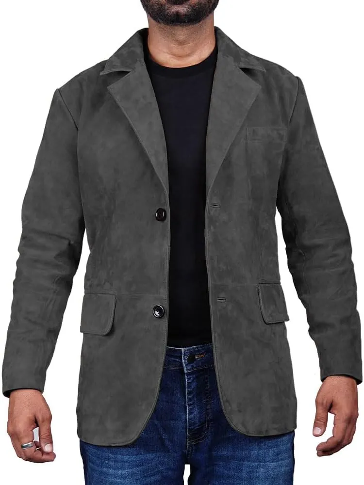 Suede Leather Blazer for Men Suede Sport Coat for Men Blazer Suede Leather Jacket Blazer Coat for Men