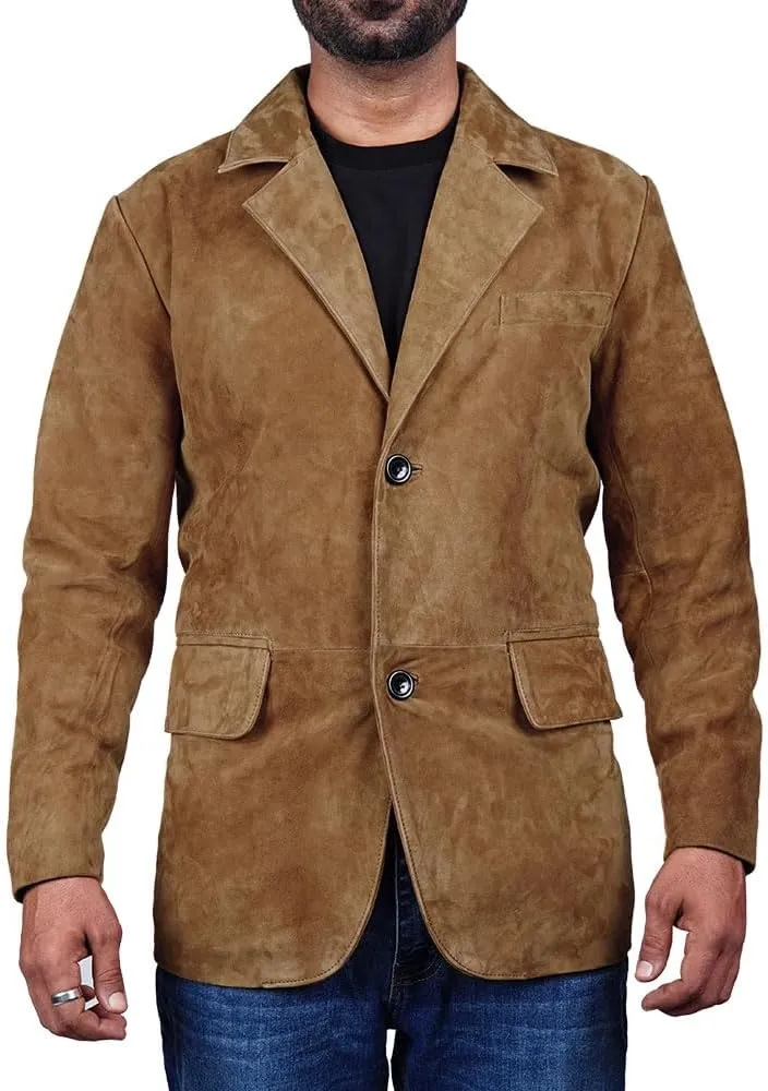 Suede Leather Blazer for Men Suede Sport Coat for Men Blazer Suede Leather Jacket Blazer Coat for Men