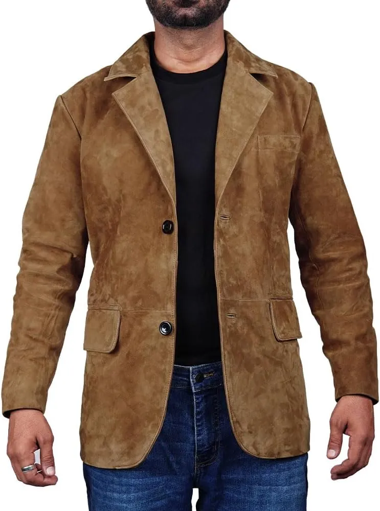 Suede Leather Blazer for Men Suede Sport Coat for Men Blazer Suede Leather Jacket Blazer Coat for Men