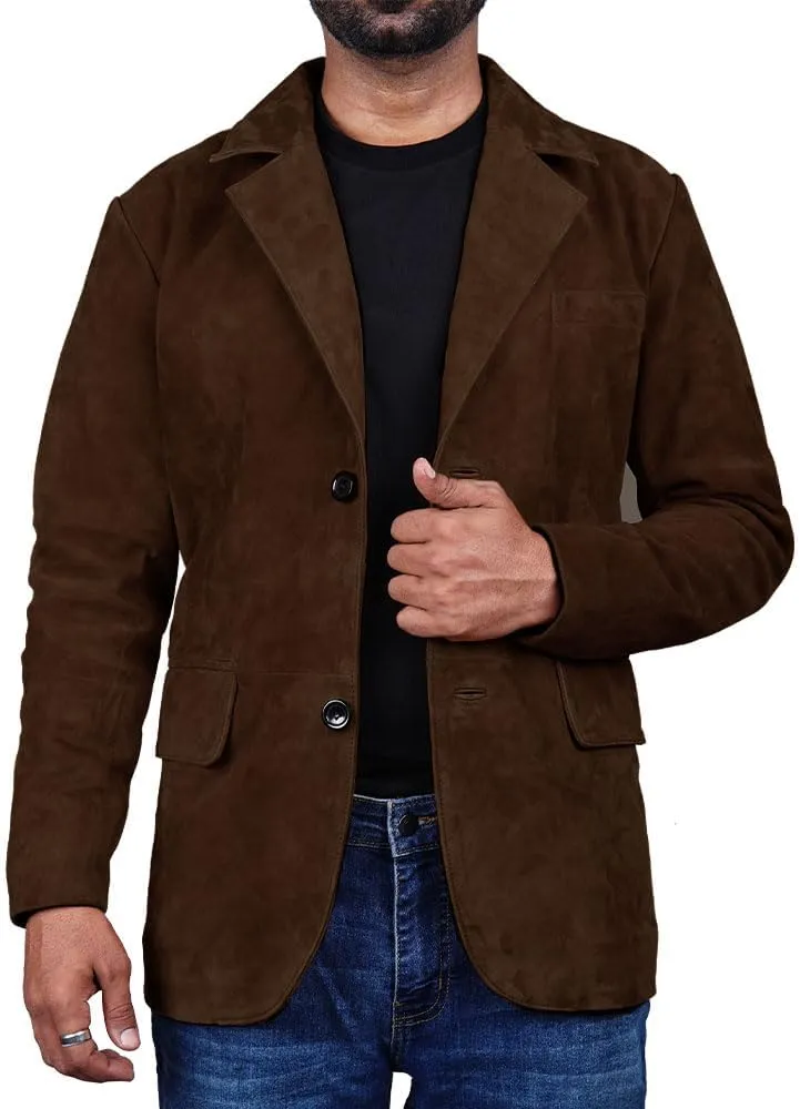Suede Leather Blazer for Men Suede Sport Coat for Men Blazer Suede Leather Jacket Blazer Coat for Men
