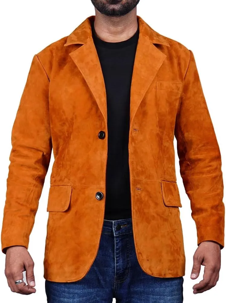 Suede Leather Blazer for Men Suede Sport Coat for Men Blazer Suede Leather Jacket Blazer Coat for Men