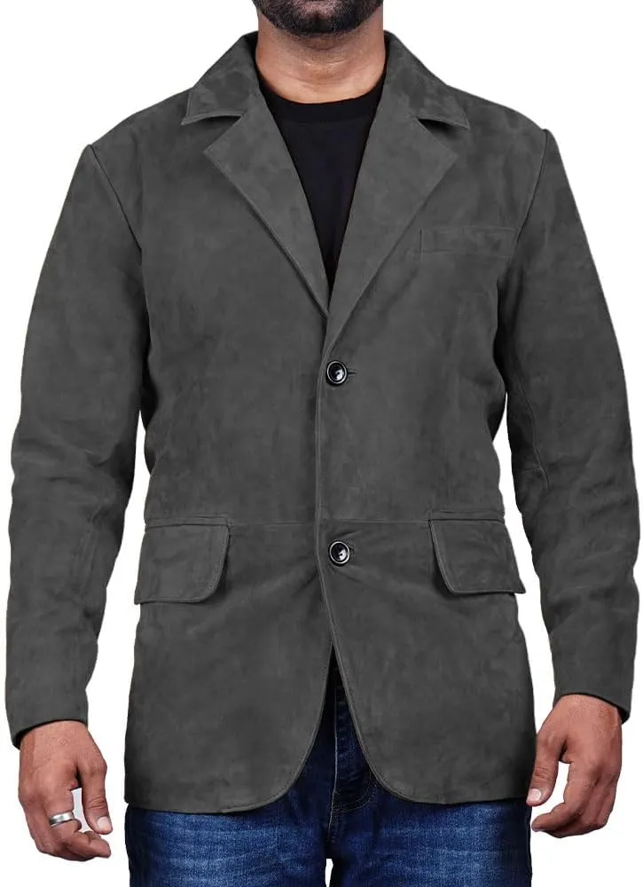 Suede Leather Blazer for Men Suede Sport Coat for Men Blazer Suede Leather Jacket Blazer Coat for Men