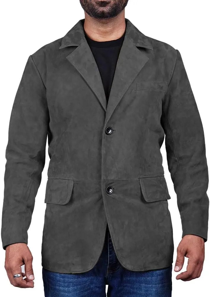Suede Leather Blazer for Men Suede Sport Coat for Men Blazer Suede Leather Jacket Blazer Coat for Men