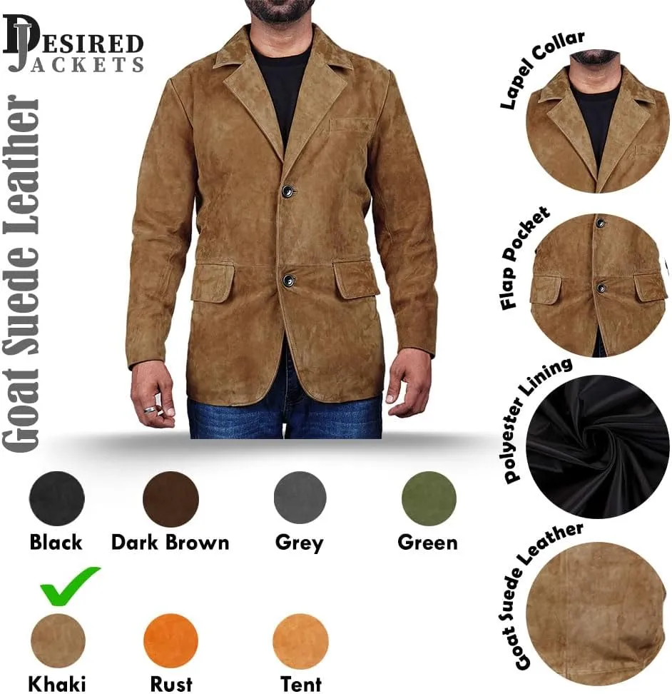 Suede Leather Blazer for Men Suede Sport Coat for Men Blazer Suede Leather Jacket Blazer Coat for Men