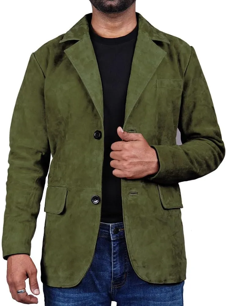Suede Leather Blazer for Men Suede Sport Coat for Men Blazer Suede Leather Jacket Blazer Coat for Men