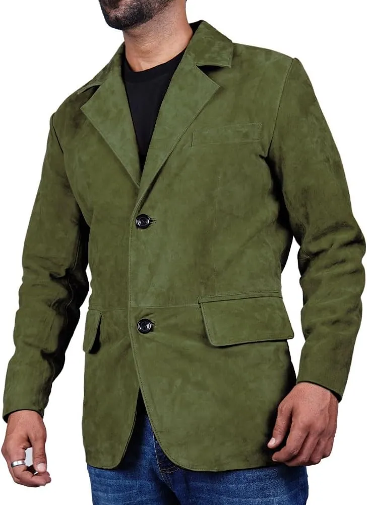 Suede Leather Blazer for Men Suede Sport Coat for Men Blazer Suede Leather Jacket Blazer Coat for Men