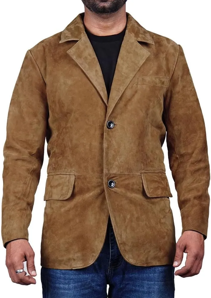 Suede Leather Blazer for Men Suede Sport Coat for Men Blazer Suede Leather Jacket Blazer Coat for Men
