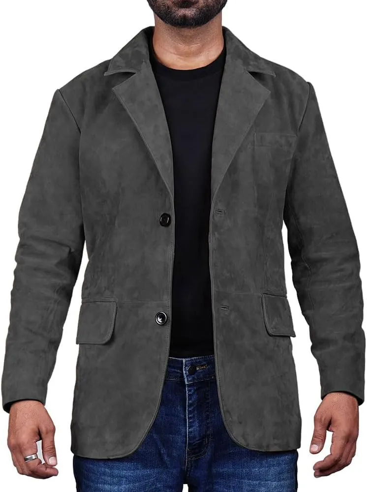 Suede Leather Blazer for Men Suede Sport Coat for Men Blazer Suede Leather Jacket Blazer Coat for Men