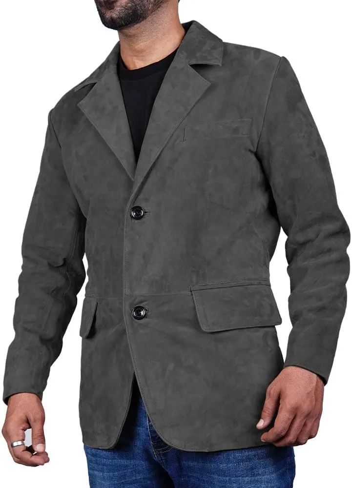 Suede Leather Blazer for Men Suede Sport Coat for Men Blazer Suede Leather Jacket Blazer Coat for Men