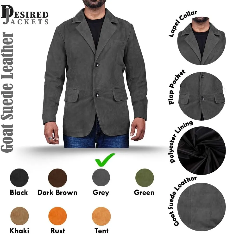 Suede Leather Blazer for Men Suede Sport Coat for Men Blazer Suede Leather Jacket Blazer Coat for Men