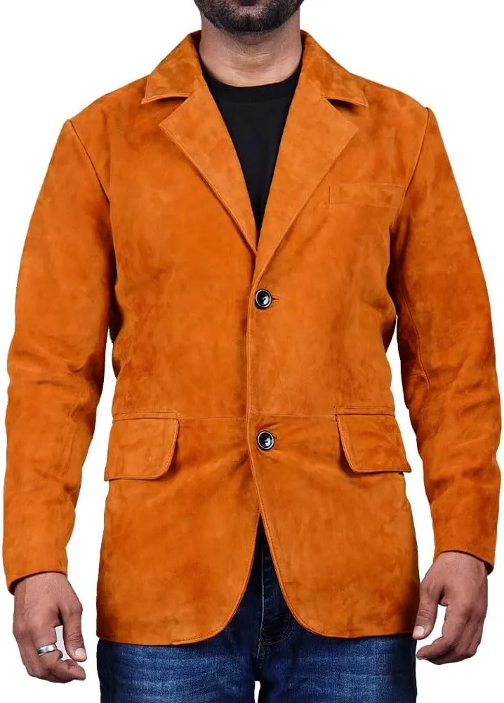 Suede Leather Blazer for Men Suede Sport Coat for Men Blazer Suede Leather Jacket Blazer Coat for Men