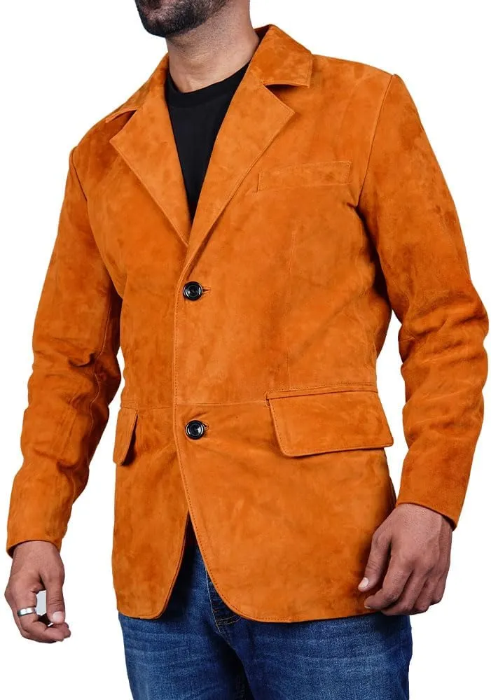 Suede Leather Blazer for Men Suede Sport Coat for Men Blazer Suede Leather Jacket Blazer Coat for Men