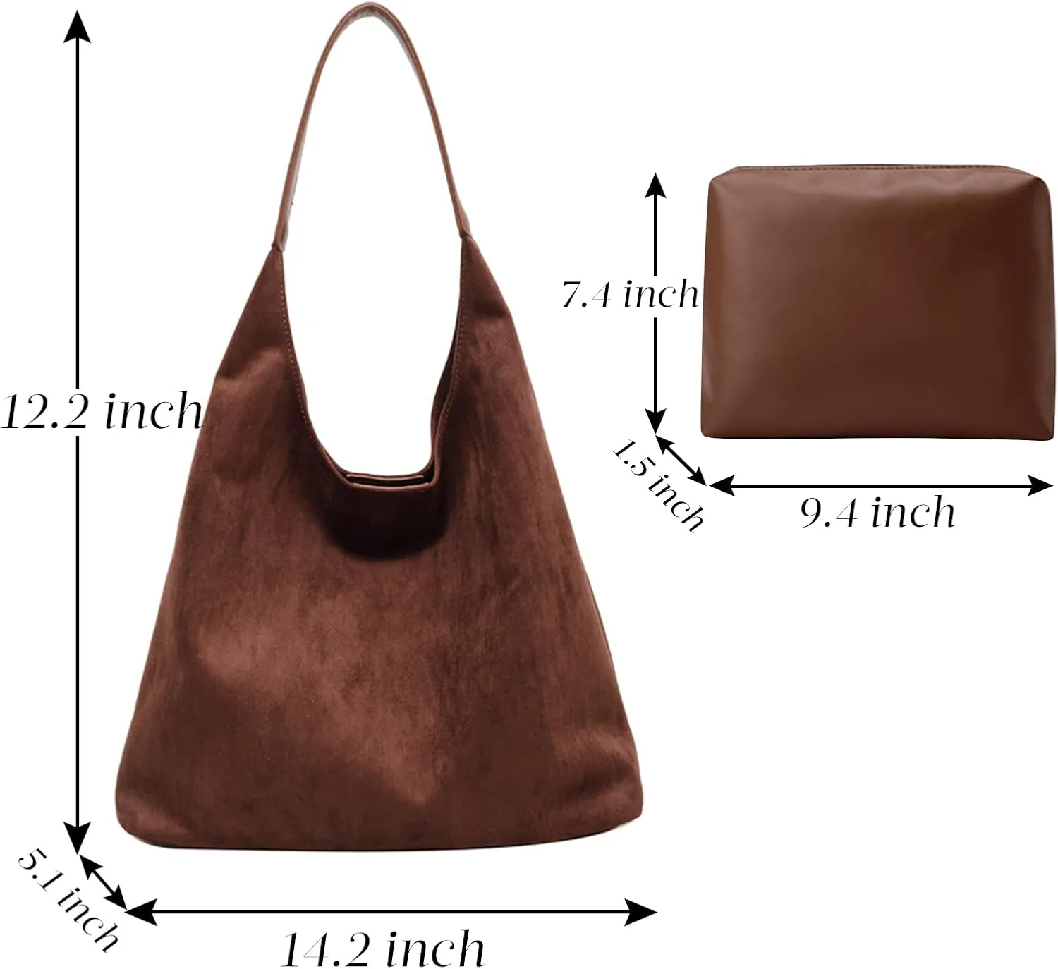 Suede Tote Bag for Women Hobo Bags Large Capacity Top Handle Bag Shoulder Bag,Premium Faux Suede Material