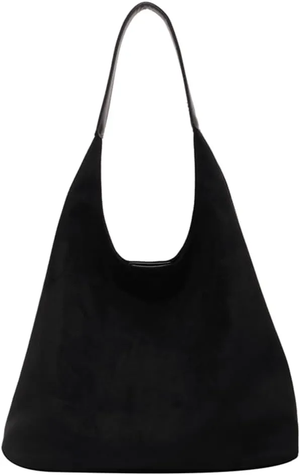 Suede Tote Bag for Women Work, Suede Hobo Bags, Vintage Top Handle Bag, Leather Tote Bag, Suede Slouchy Bag (Beige)