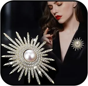 Sunflower Brooch Pins Sunflower Pearl Brooch for Women Sunflower Rhinestone Brooches Pins Flower Broochs Pins Pearl Pines for Clothes Lapel Badge Brooches Pines for Lanyards Backpacks Clothes Hats Jackets