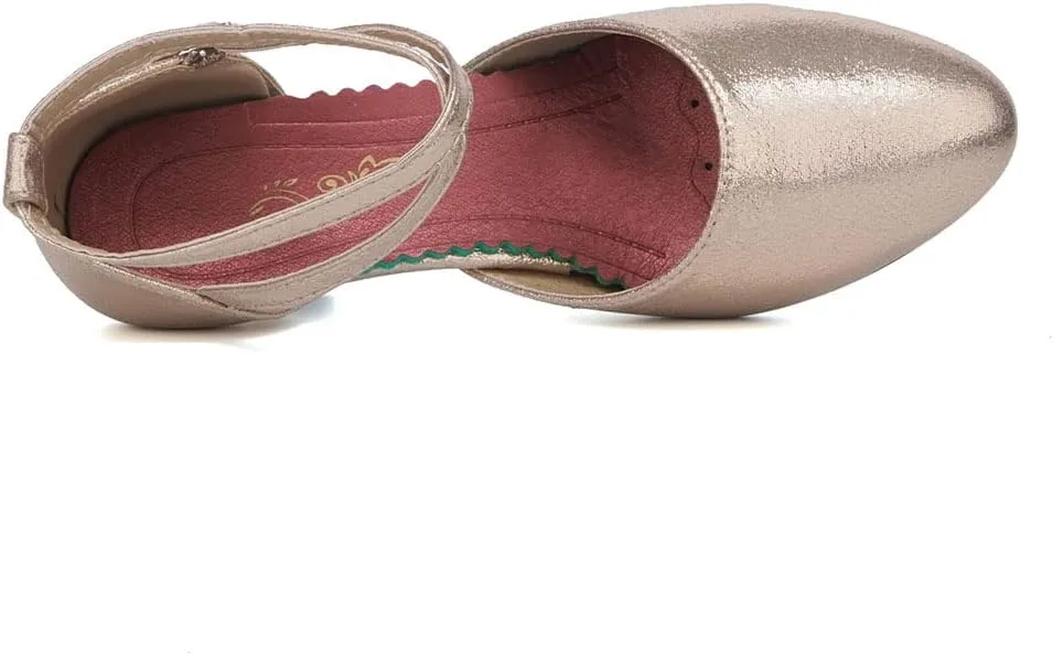 SWDZM Closed Toe Latin Ballroom Dance Shoes Women Salsa Bachata Dance Shoes Low Heel