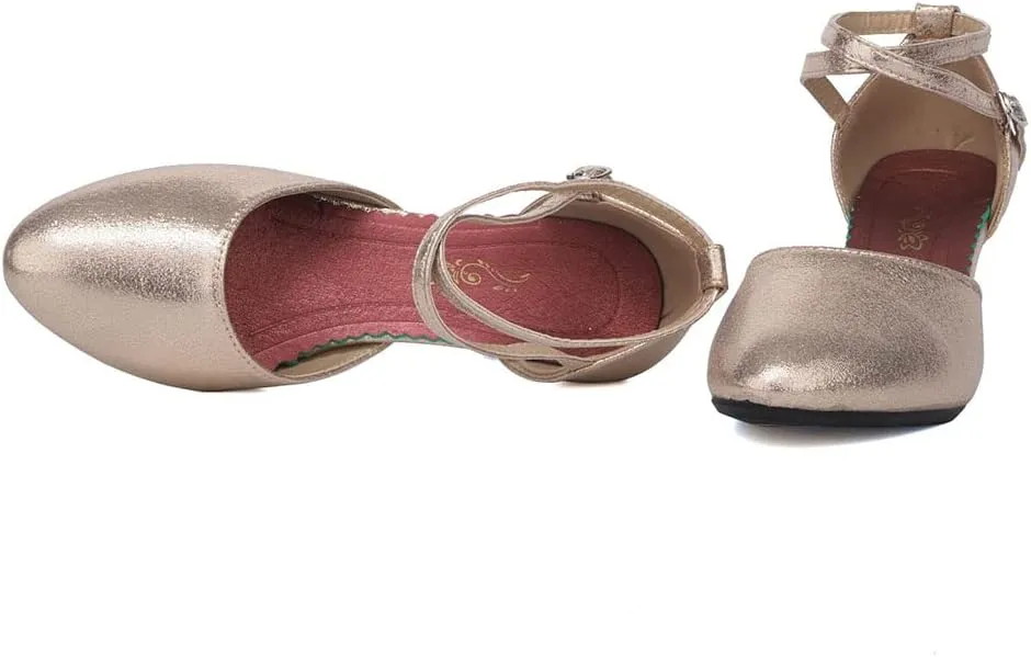 SWDZM Closed Toe Latin Ballroom Dance Shoes Women Salsa Bachata Dance Shoes Low Heel
