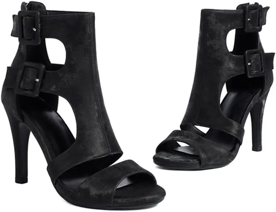 SWDZM Latin Ballroom Dance Booties Women High Heel Salsa Professional Dancing Shoes Performance,Model 3893