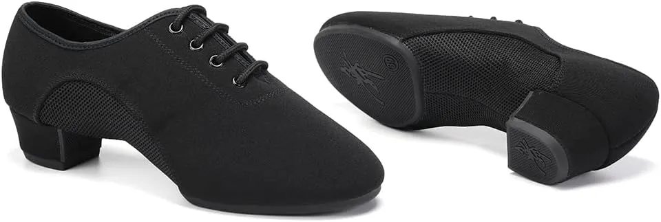 SWDZM Men&Women Ballroom Dance Shoes Low Heel Lace up Latin Salsa Practice Dancing Shoes