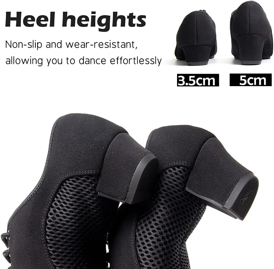 SWDZM Men&Women Ballroom Dance Shoes Low Heel Lace up Latin Salsa Practice Dancing Shoes