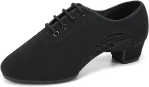 SWDZM Men&Women Ballroom Dance Shoes Low Heel Lace up Latin Salsa Practice Dancing Shoes