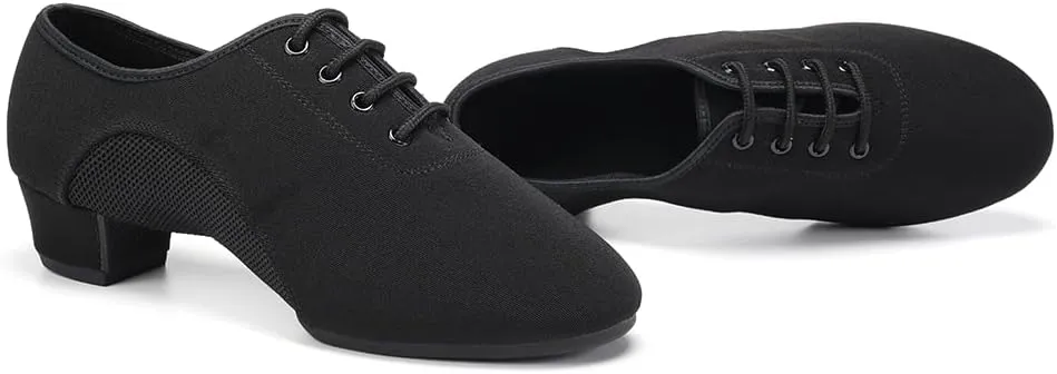 SWDZM Men&Women Ballroom Dance Shoes Low Heel Lace up Latin Salsa Practice Dancing Shoes