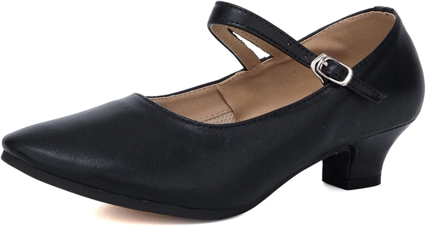 SWDZM Womens Ballroom Dance Shoes Closed Toe Latin Salsa Character Tango Practice Dancing Shoes