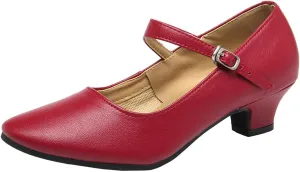 SWDZM Womens Ballroom Dance Shoes Closed Toe Latin Salsa Character Tango Practice Dancing Shoes