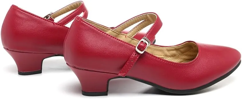 SWDZM Womens Ballroom Dance Shoes Closed Toe Latin Salsa Character Tango Practice Dancing Shoes