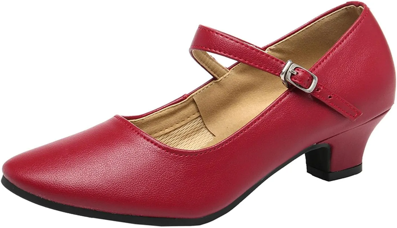 SWDZM Womens Ballroom Dance Shoes Closed Toe Latin Salsa Character Tango Practice Dancing Shoes
