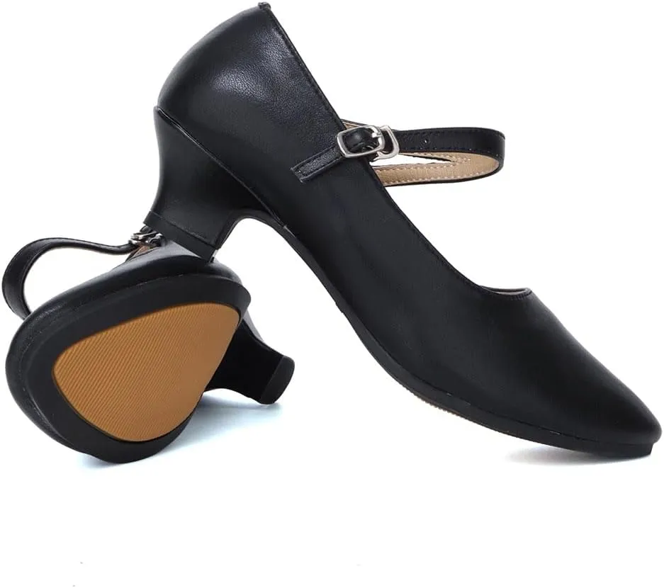 SWDZM Womens Ballroom Dance Shoes Closed Toe Latin Salsa Character Tango Practice Dancing Shoes