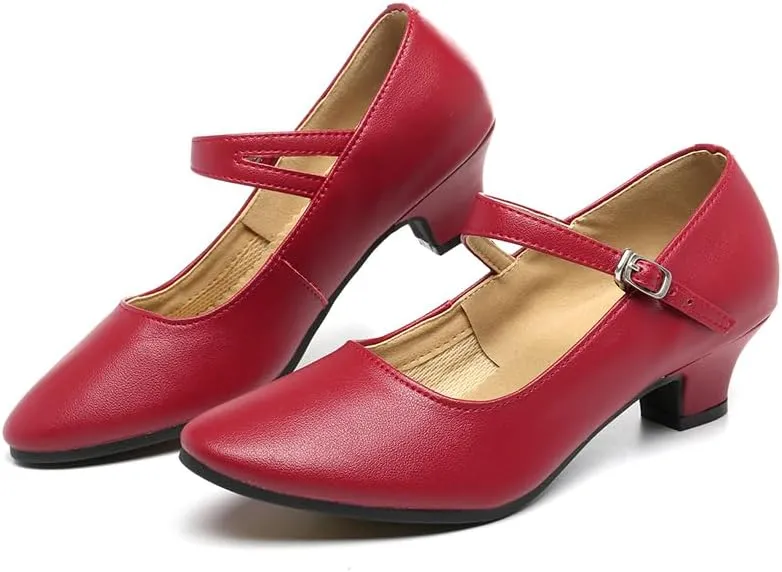 SWDZM Womens Ballroom Dance Shoes Closed Toe Latin Salsa Character Tango Practice Dancing Shoes