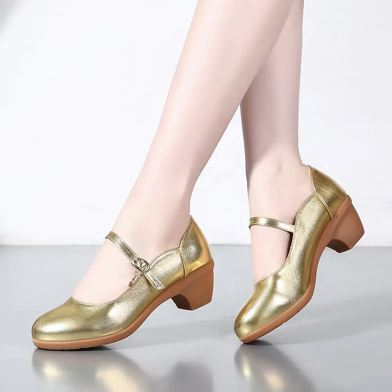 SWDZM Womens Latin Dance Shoes Closed Toe Ballroom Salsa Tango Teaching Practice Dancing Shoes,Model CCZ958