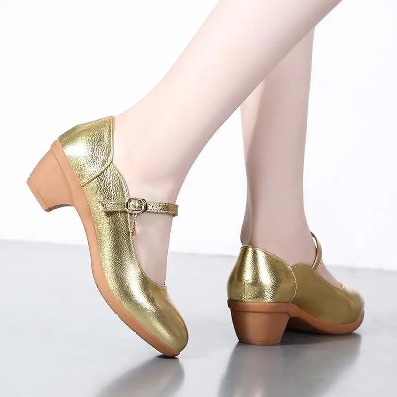SWDZM Womens Latin Dance Shoes Closed Toe Ballroom Salsa Tango Teaching Practice Dancing Shoes,Model CCZ958