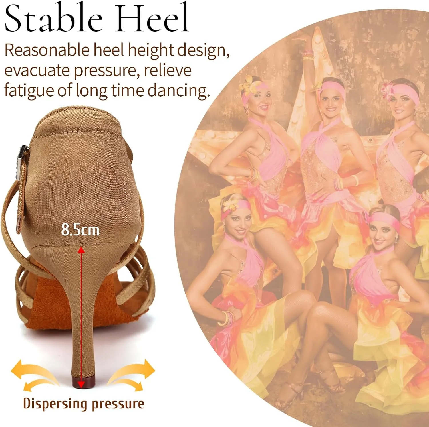 SWDZM Womens Latin Dance Shoes Satin Professional Ballroom Salsa Bachata Performance Practice Dancing Shoes