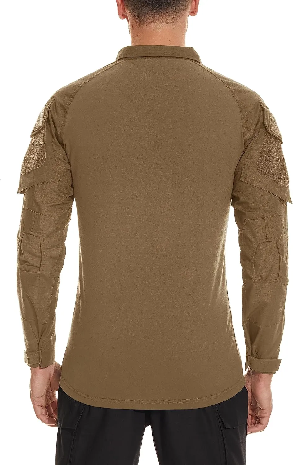 TACVASEN Men's Tactical Shirt Long Sleeve Combat Shirt 1/4 Zip with Pockets Military Army Paintball Airsoft Breathable