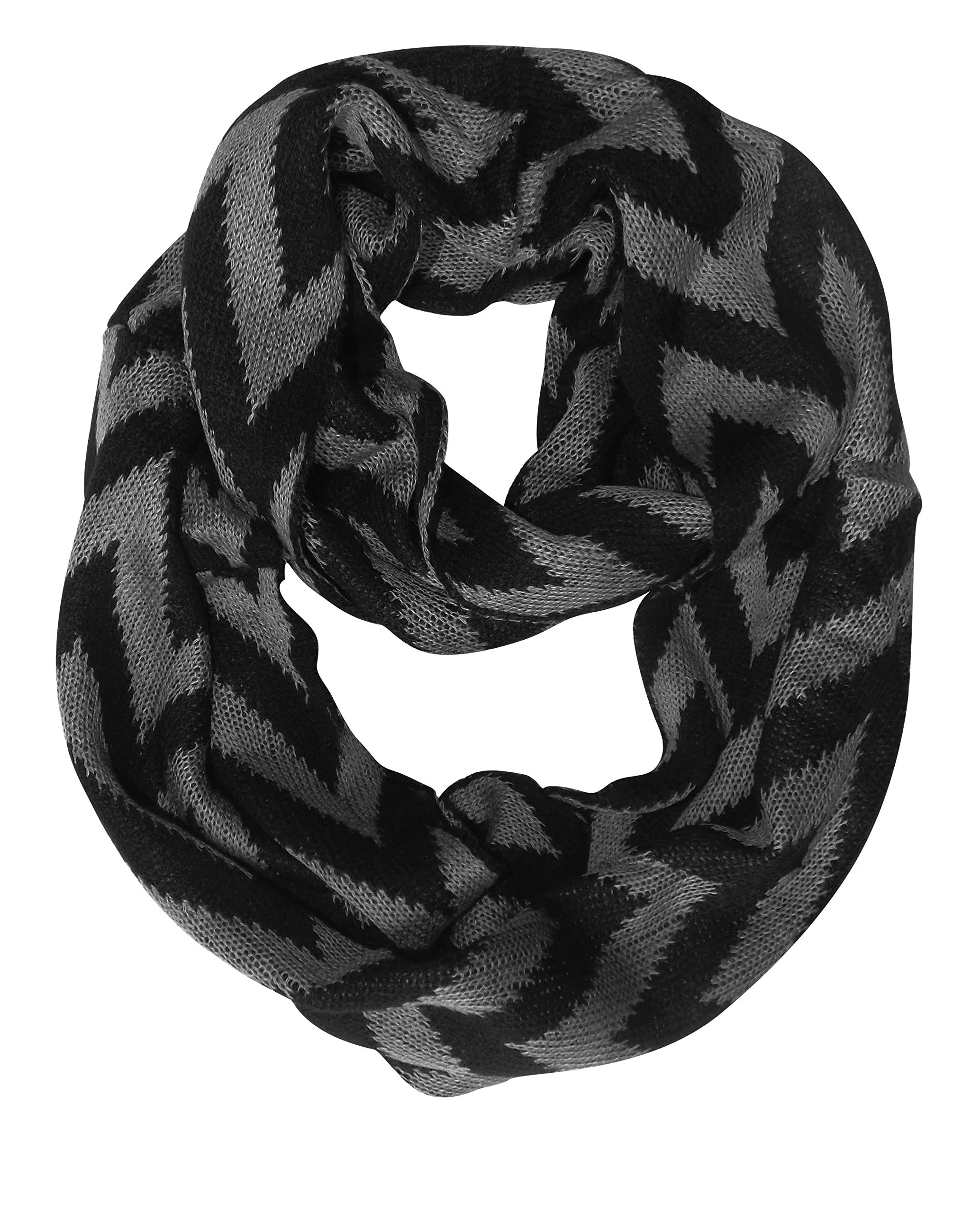 Tan Charming Classic Knit Chevron Infinity Loop Scarves