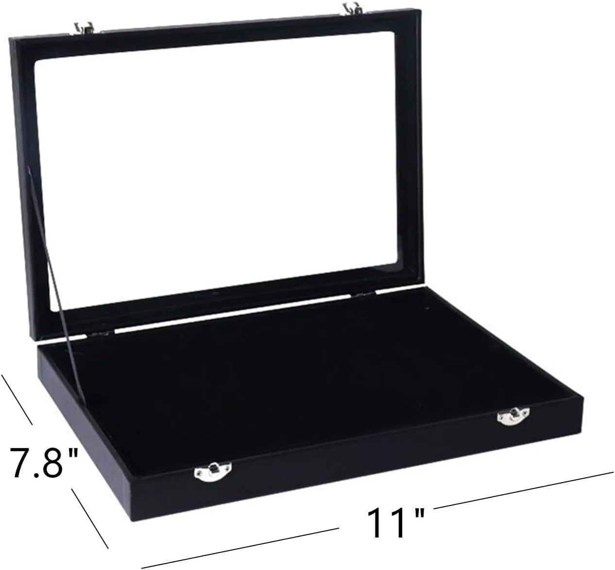 TANG SONG 11''x 7.9'' Brooch Storage Box Lapel Pin Display Case Jewelry Organizer Showcase (Black)