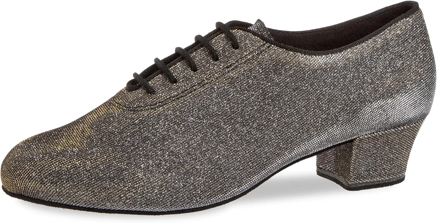 TANZSCHUHMANUFAKTUR Women's Standard & Latin Dance Shoe, Black Silver, 6 Women