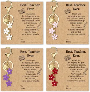 Teacher Appreciation Gifts Keychains in Bulk - Thank You for Helping Me Grow Keychains Gifts Purse&Backpack Accessories for Teacher Day Christmas