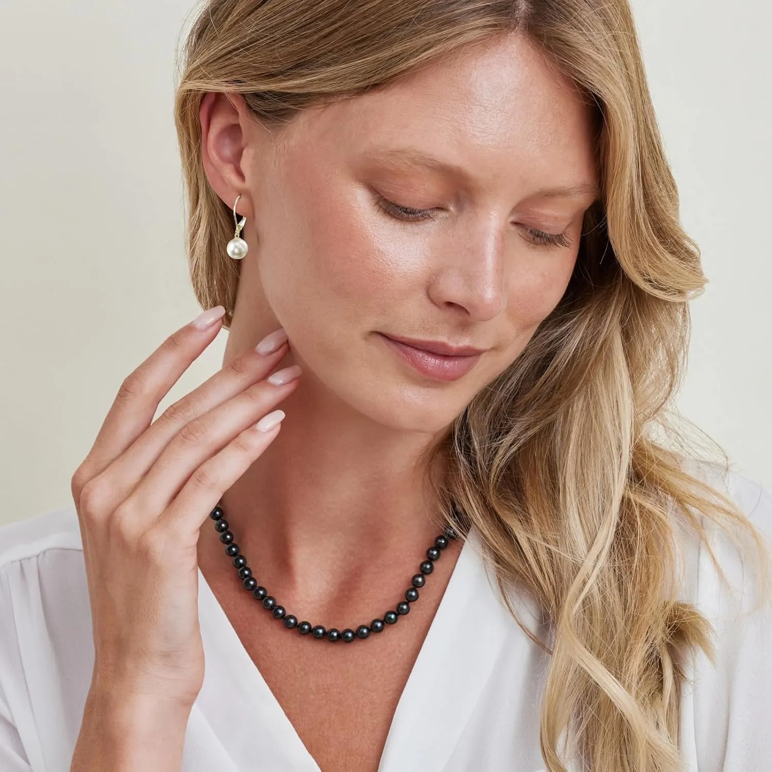 The Pearl Source AAA Quality Round Pink Freshwater Cultured Pearl Necklace for Women