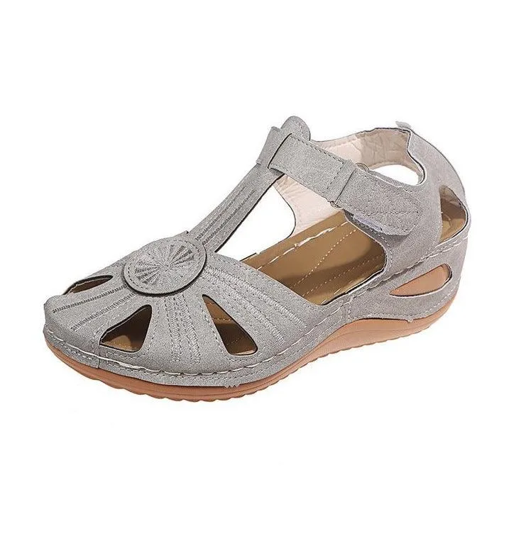 Thick-Soled Velcro Women's Hollow Sandals