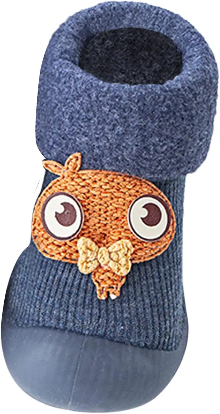 Toddler Sock Shoes,Kids Baby Boys Girls Warm Socks Shoes Knit Soft Solid Toddler Stocking Rubber Baby Slipper