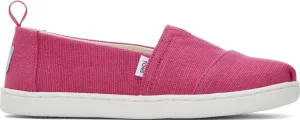 TOMS Girls Espadrille Loafer Flat, Fuchsia Heritage Canvas, 12.5 Little Kid
