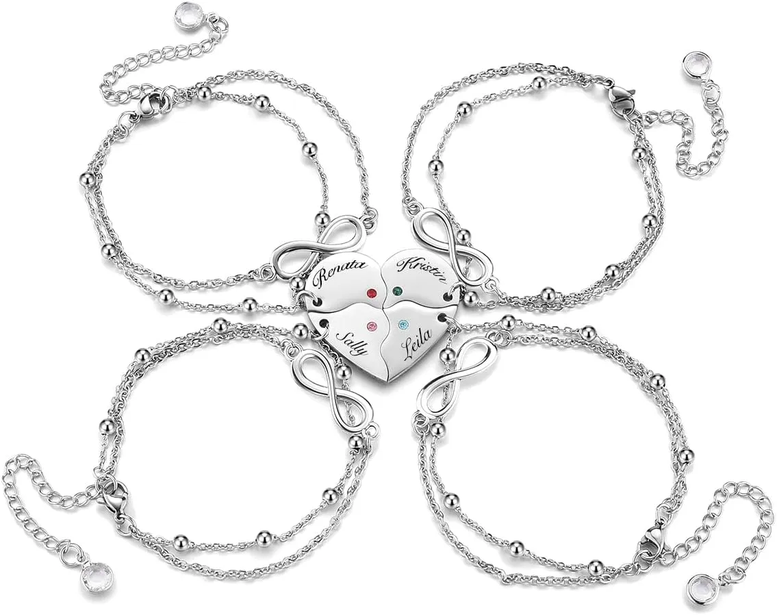 Top Plaza Matching Friendship Bracelets Best Friend Infinity BFF Bracelets for Women Puzzle Heart Relationship Bracelets Friendship Jewelry Birthday Graduation Gifts