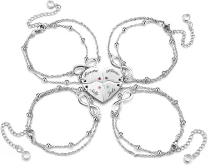 Top Plaza Matching Friendship Bracelets Best Friend Infinity BFF Bracelets for Women Puzzle Heart Relationship Bracelets Friendship Jewelry Birthday Graduation Gifts