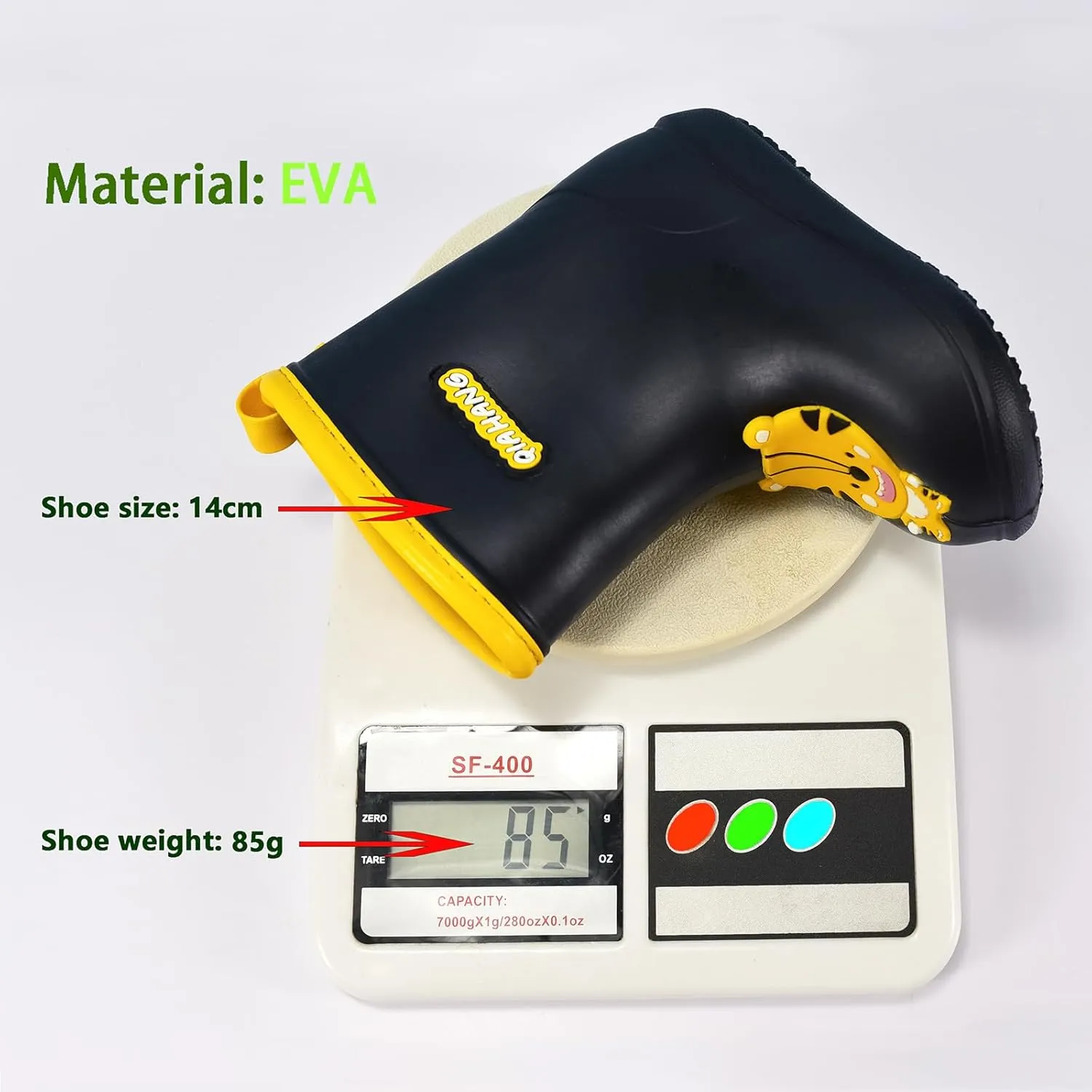 TRIWORIAE-Kids Toddler Rubber Rain Shoes EVA Waterproof Rain Boot Non-Slip Wellington Boots for Children Boys/Girls