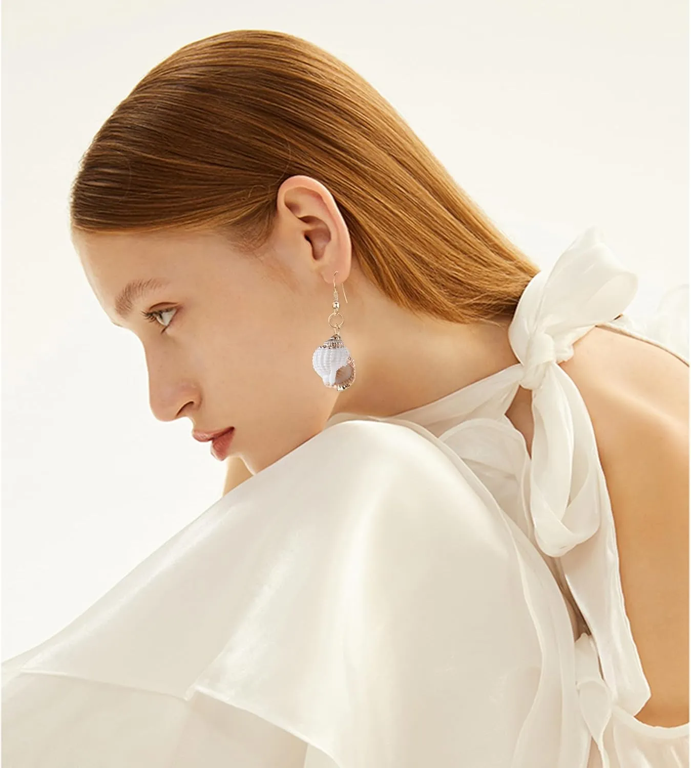 Tropical Beach Sea Jewelry Casual Natural Seashell Conch Drop Dangle Earrings for Women