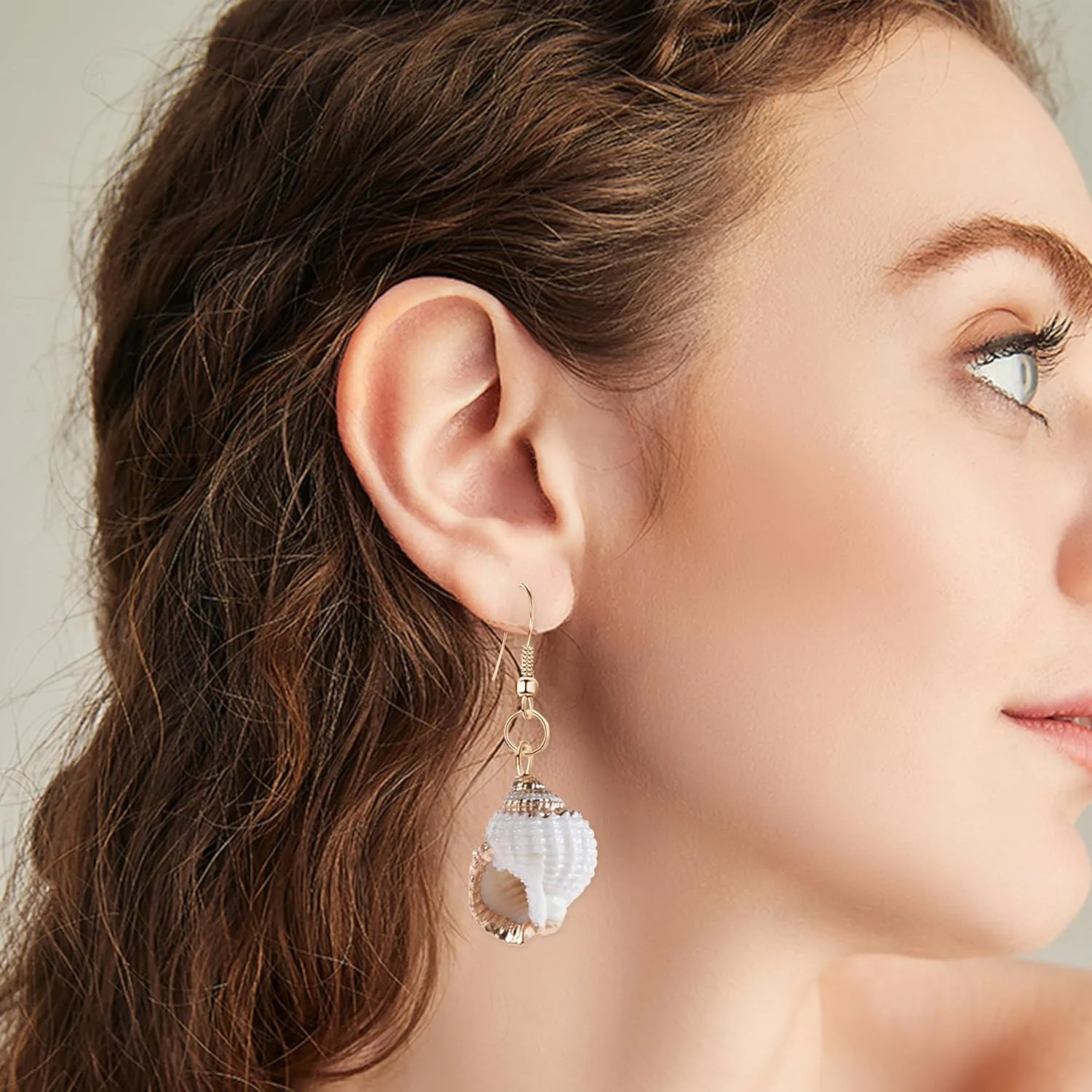 Tropical Beach Sea Jewelry Casual Natural Seashell Conch Drop Dangle Earrings for Women