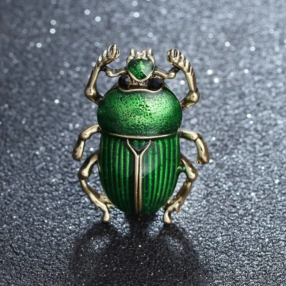 Tvoip Vintage Beetle Brooches for Women Kids Enamel Animal Insects Brooch Pins